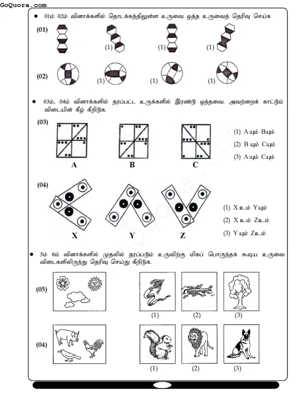 தரம் 5 நுண்ணறிவு வினாத்தொகுப்பு Pdf