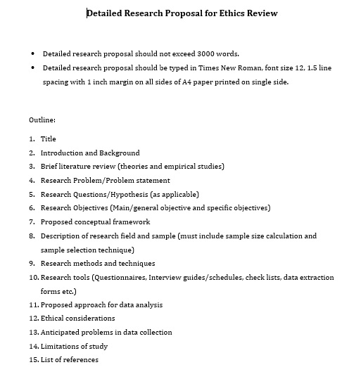 ஆய்வு முன்மொழிவில் உள்ளடங்க வேண்டிய கூறுகள்