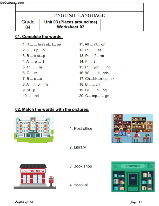 Grade 4 English Self Learning Activities Pdf