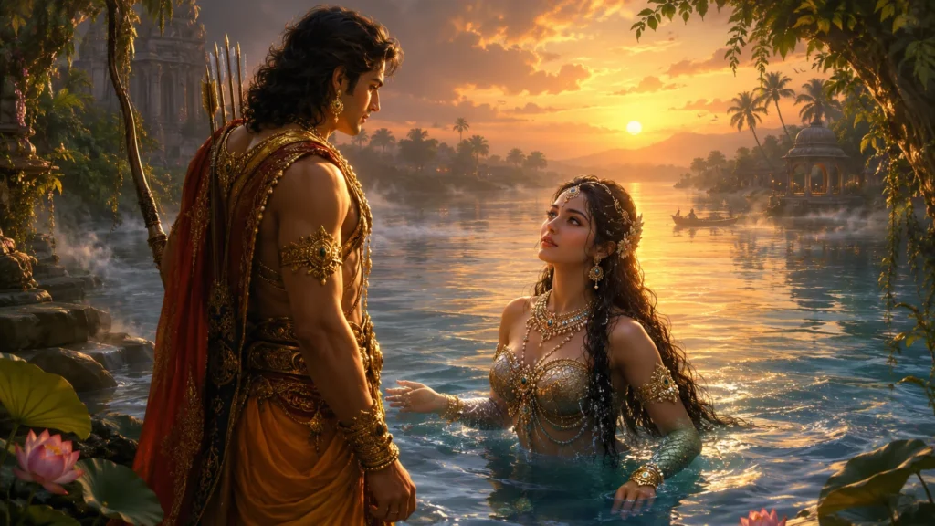 அர்ஜுனன் மற்றும் உலூபியின் முதல் சந்திப்பு