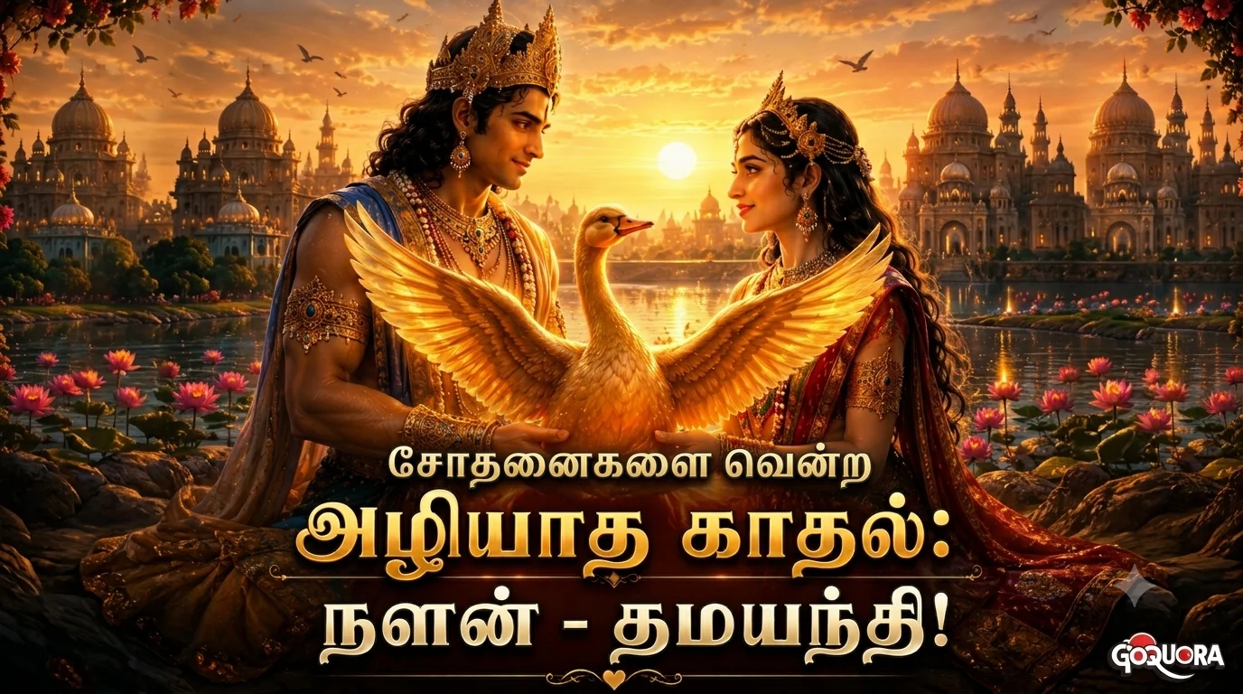 விதியை வென்ற காதல்: சோதனைகளைக் கடந்து வென்ற நளன் – தமயந்தியின் அழியாத காவியம்!